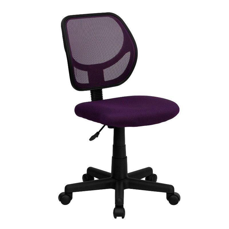 Flash Furniture Low Back Purple Mesh Swivel Task Office Chair, 1 of 12