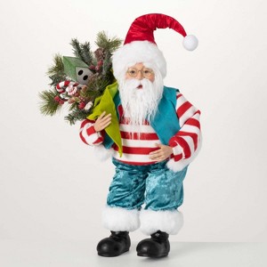 Cheerful Holly Jolly Santa Multicolor 13"H - 1 of 3
