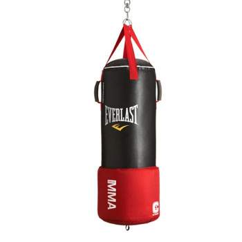 Everlast Omnistrike MMA 80 Pound Gym Boxing Punching Heavy Bag with Heavy Duty Nylon Straps for Kickboxing and Training, Black
