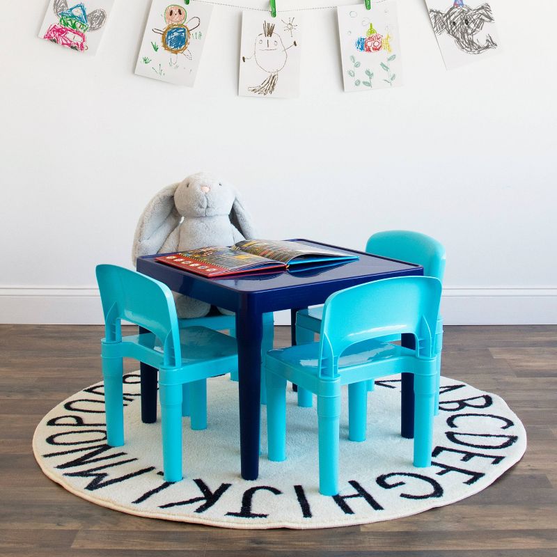5pc Kids' Lightweight Plastic Table and Chair Set - Humble Crew, 3 of 5