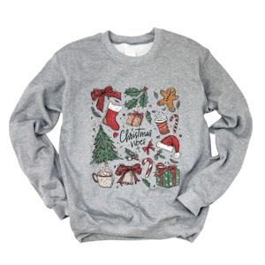 Christmas Vibes Sketched - Women's Graphic Sweatshirt - 1 of 4