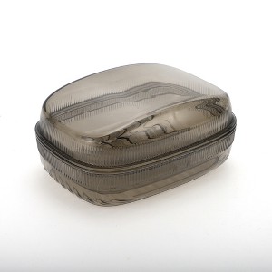 Unique Bargains Double Layer Soap Dish with Cover 5.51"x4.13"x2.52" 1 Pc - 1 of 4
