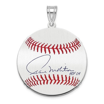 Black Bow Jewelry Sterling Silver Paul Molitor Signature MD Enamel Baseball Pendant
