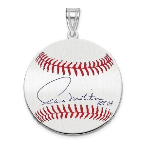 Black Bow Jewelry Sterling Silver Paul Molitor Signature MD Enamel Baseball Pendant - 1 of 4