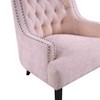 CAVINAS Polyester Accent Chair with Tufted Backrest and Wood Legs,Modern Upholstered Living Room Chairs,Reading Chairs for Living Room - 4 of 4