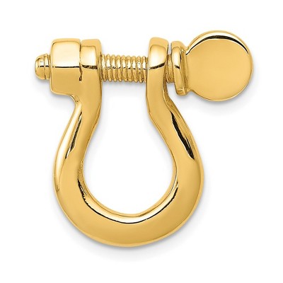 Black Bow Jewelry 14k Yellow Gold Large Shackle Link Moveable Pendant