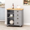LunaLulinlk KITCHEN CART WITH 2 DRAWERS+1 DOOR - 3 of 4