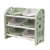 Children's toy storage cabinet with 6 boxes, a 3-layer shelf storage cabinet, suitable for game rooms, bedrooms, living rooms - 2 of 4