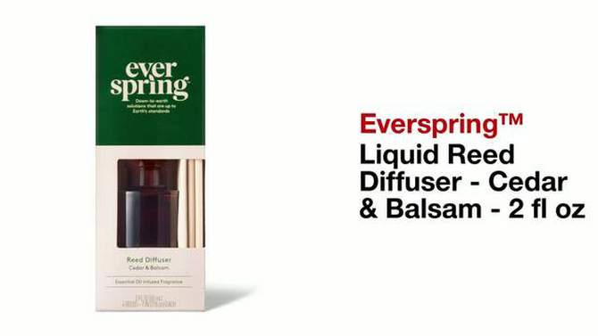Liquid Reed Diffuser - Cedar &#38; Balsam - 2 fl oz - Everspring&#8482;, 2 of 5, play video