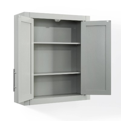 Savannah Gray Shaker-Style Wall Cabinet with Chrome Hardware