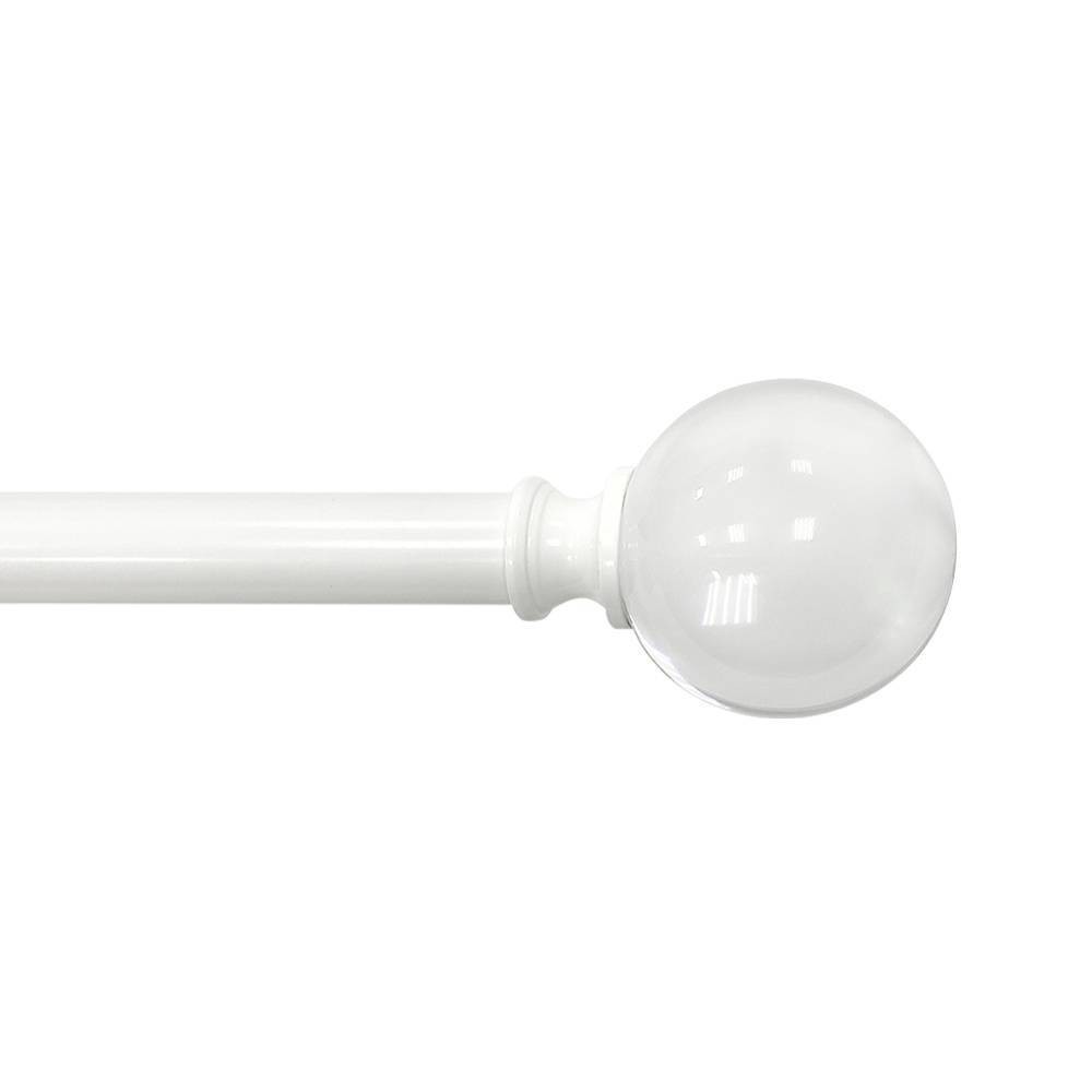 Photos - Curtains & Drapes 36"-66" Decorative Drapery Curtain Rod with Acrylic Ball Finials White - L