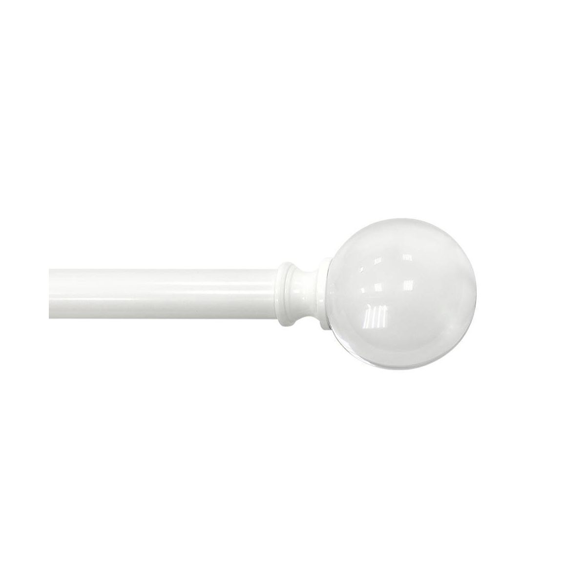 Decorative Drapery Curtain Rod with Acrylic Ball Finials White - Lumi Home Furnishings
