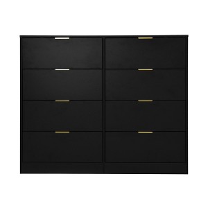 Gulches Modern Black 8-Drawer Dresser - Tall Wood Chest, Anti-Toppling, Smooth Gliding, 47.2"W?¨¢15.74"D?¨¢38.97"H - 1 of 4