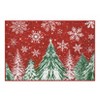 Christmas Area Rugs, Washable Non-Slip Snowflakes Snowscape Carpet, Soft Low Pile Foldable Stain Resistant for Bedroom, Home - 2 of 4