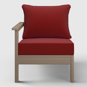 WestinTrends  Avalon Outdoor Patio HDPE Left Arm Facing Sectional Corner Club Chair with Patio Cushions - 1 of 4