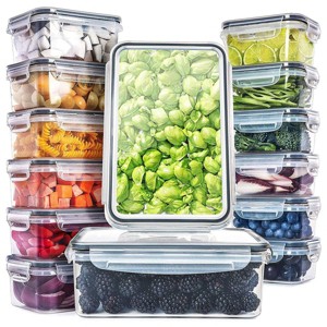 Fullstar 28pc Food Storage Container Set: Locking & Leakproof Lids, Stackable, Dishwasher-Safe, Clear Polypropylene - 1 of 4