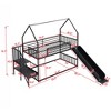 Metal Twin over Twin House Bunk Bed with Slide and Staircase, Convertible Slide and Staircase Floor Bunk Loft Bed Frame for Kids Teens - 2 of 4