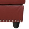 DOMETOUR Faux Leather Synthetic Leather Storage Ottoman for Living Room Red - 4 of 4