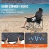 VEVOR Camping Folding Chair for Adults, Portable Heavy Duty Outdoor Quad Lumbar Back Padded Arm Chairs with Side Pockets, Cup Holder and Cooler Bag - 3 of 4