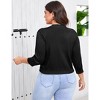 Clearlove Women's Plus Size Cardigan 3/4 Sleeve Lightweight Shrug Open Front Cropped Top - 4 of 4