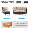 Syemin Patio Seating Sets, 6 Piece Outdoor Sectional Furniture Set with Cushions for Garden, Balcony, and Backyard, Beige, 23.8"*30"*30.7" - 2 of 4