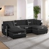 Mjkone 101'' U-Shaped Modular Sectional Sofa, 5-Seat Cloud Couch with 2 Ottomans, Modern Chenille Sofa Sleeper Deep Seat Couches - 2 of 4