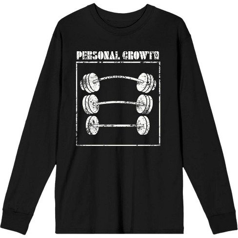 Gym Culture Personal Growth Crew Neck Long Sleeve Adult Tee - image 1 of 2