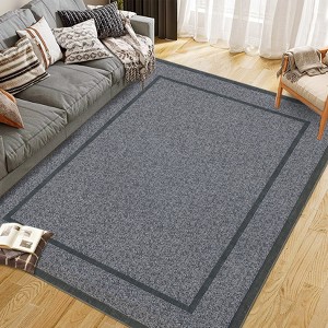 Area Rugs: Washable Non-Slip Simple Carpet, Soft Low Pile Foldable Stain Resistant Rugs for Living Room, Bedroom, Home, Dining Room - 1 of 4
