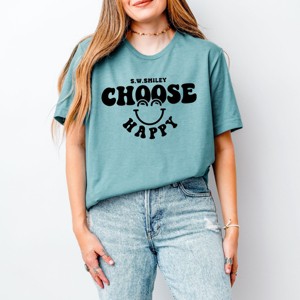 Simply Sage Market S.W.Smiley Choose Happy Bold Smiley Face Short Sleeve Tee - 1 of 4