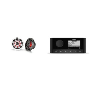 Fusion MS-RA60 Marine Stereo With Wireless Connectivity w/ KM65 6.5-Inch (165mm) Marine Coaxial Speakers with 3/4-Inch Tweeters, LED, 4-Ohm, Charco... - 1 of 4