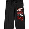 Valentine's Day Sorry Ladies I'm Still Taken Men's Black Sleep Pajama Pants - 2 of 4