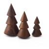 Nambe Wooden Tree Trio, Set of 3 Mini Christmas Trees Figurines, 10, 8 and 6 Inch Figures Made with Acacia Wood, Designed by Alvaro Uribe - 2 of 3