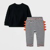 Baby Halloween Milk Monster Top & Pants Set - Cat & Jack™ Black - 2 of 4