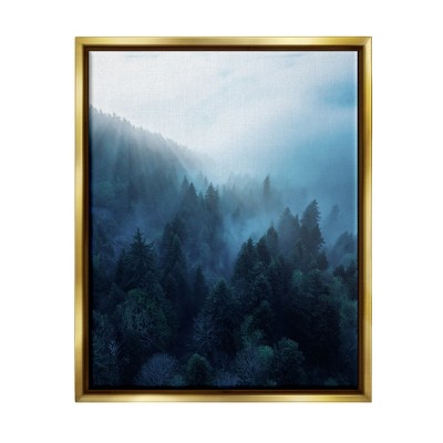 Stupell Industries Daylight over Pine Forest Mountain with Fog