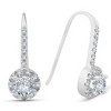 Pompeii3 1ct Pave Halo Dangle Earrings 14K White Gold - 2 of 4