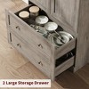 Garvee Tall Storage Cabinet, Farmhouse Large Wood Arched Kitchen Pantry, Bookcase with Doors & 2 Drawers for Dining, Office, Living Room, 72" - 4 of 4