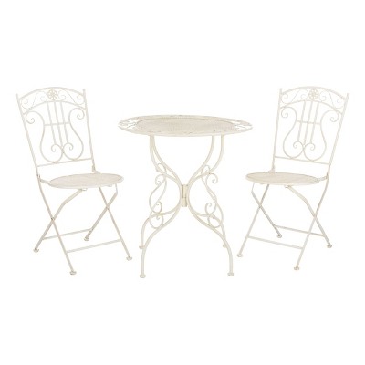 Semly 3pc Bistro Set - White - Safavieh