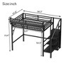 TiramisuBest Loft Bed with Staircase Storage Shelves Wardrobe Space Saving High Loft Modern Sturdy Metal Frame for Kids Teens - 4 of 4