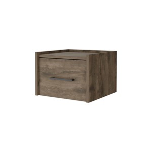 GlasFlength Nightstands Wall Mounted Bedside Table Storage Nightstand Floating Nightstand with Drawer for Room, Brown, 13.8"*13.2"*9.8" - 1 of 4