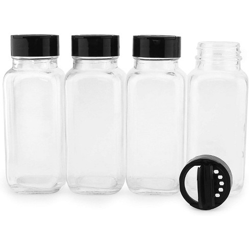 Cornucopia Brands-8oz French Square Glass Spice Jars with Shaker/Pourer  Lids 4pk
