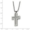 Black Bow Jewelry Stainless Steel and Grey Carbon Fiber Cross Necklace - 2 of 4