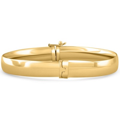 Pompeii3 8mm Polished Bangle Bracelet 18k Yellow Gold Over Silver