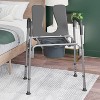 Emma and Oliver Shower Commode Chair with Safety Rail, Height Adjustable Frame, Padded Seat & Armrests, Removable Pail with Lid, Fits Most Toilets - 2 of 4