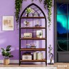 Gulches 5-Tier Bookshelf, 74.8" Industrial Curved Freestanding Display Shelf - 3 of 4