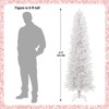 Pre-Lit Pencil Christmas Tree with 250 LED Lights, Slim Artificial Hinged Tree with 8 Modes and 571 Tips, Space-Saving Design - 2 of 4