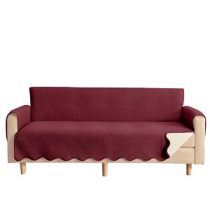 Collections Etc Lacey Scalloped Edge Reversible Quilted Furniture Protector - 1 of 4