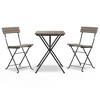vidaXL 3 Piece Folding Bistro Set Gray Poly Rattan - 2 of 4