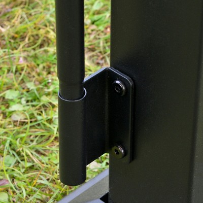 Beige and Black Metal Outdoor Retractable Pergola Canopy