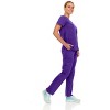 Hey Collection Women Scrubs Set 4-Way Stretch Mock Neck Top with Straight Leg Scrub Pants with Four Pockets - 3 of 4