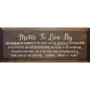 Slickblue Woohoo What a Ride Wall Sign – Wine & Chocolate Life Quote – Rustic Wood Decor for Home – 7x18, Color Options - 1 of 3